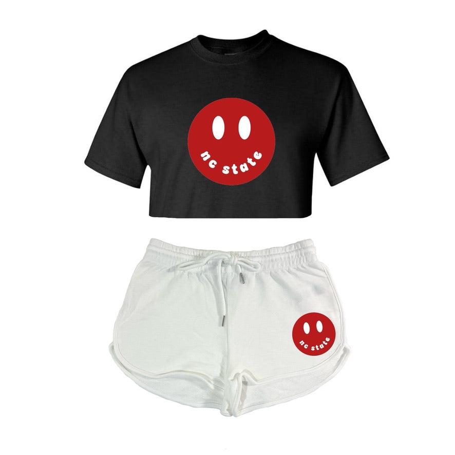 Happy Crop Tee & Shorts Set