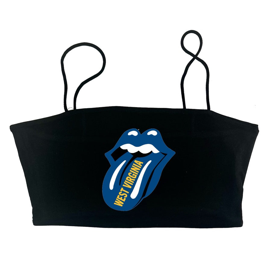 Tongue Spaghetti Strap Crop Top