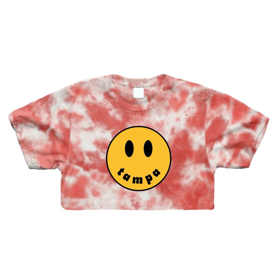 Smile Tie Dye Crop Tee