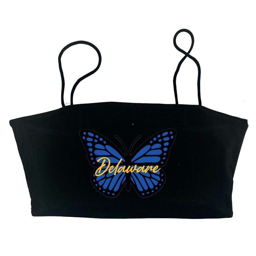 Butterfly Spaghetti Strap Crop Top