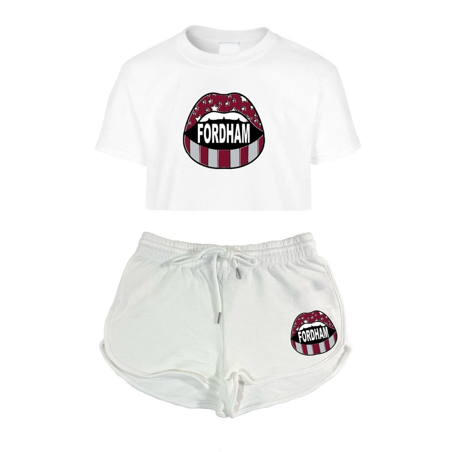 Open Mouth Crop Tee & Shorts Set