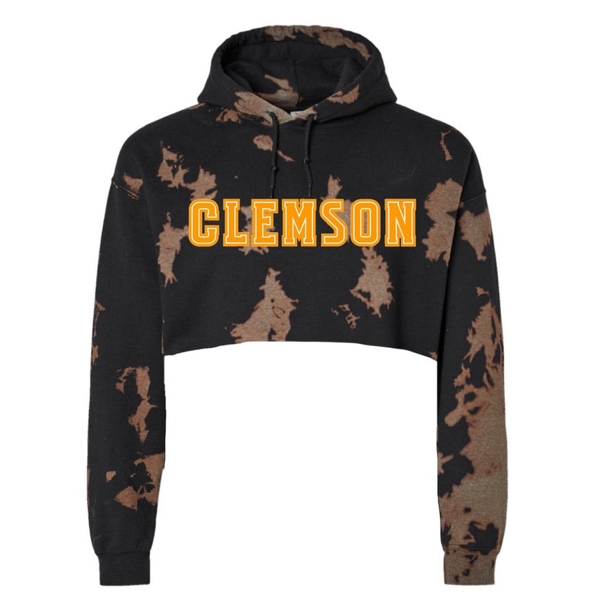 Gameday Bleach Crop Hoodie