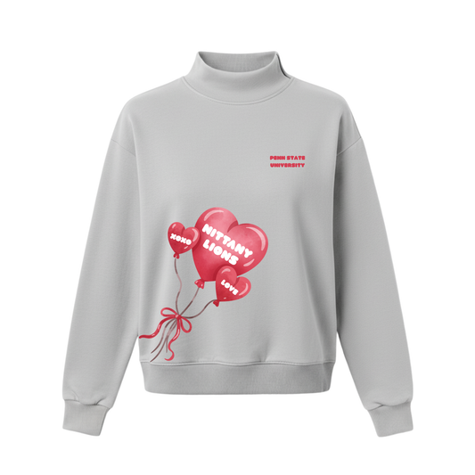 Valentines Balloons Mock Neck