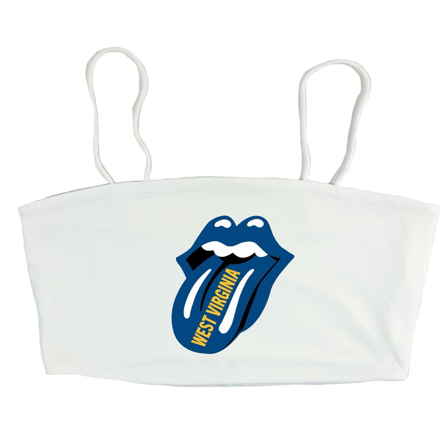 Tongue Spaghetti Strap Crop Top