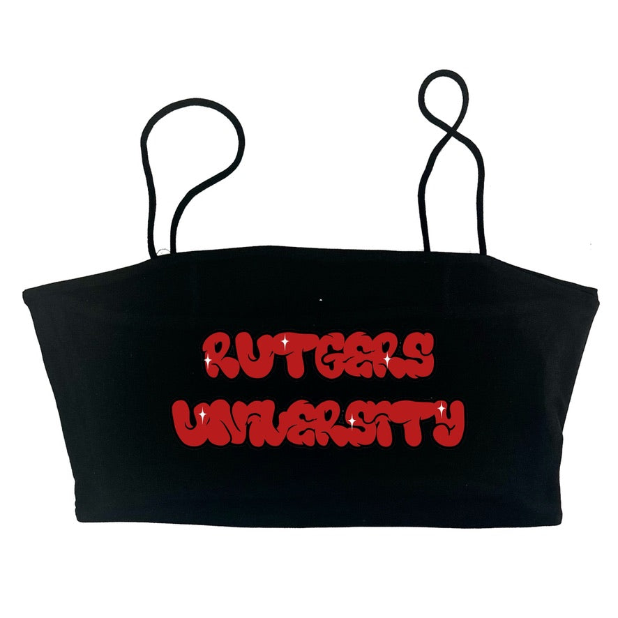 Graffiti Spaghetti Strap Crop Top