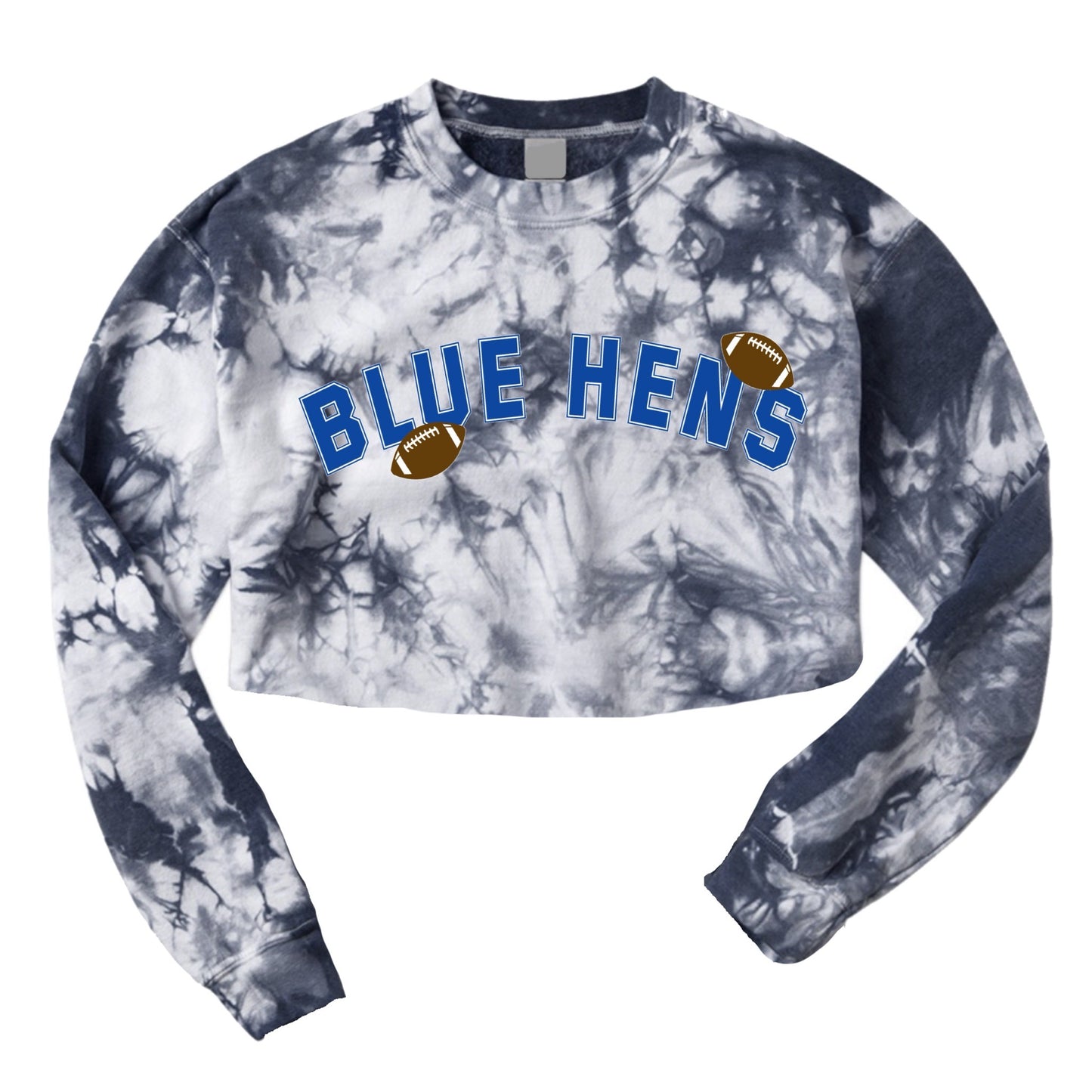Football Tie Dye Crop Crewneck