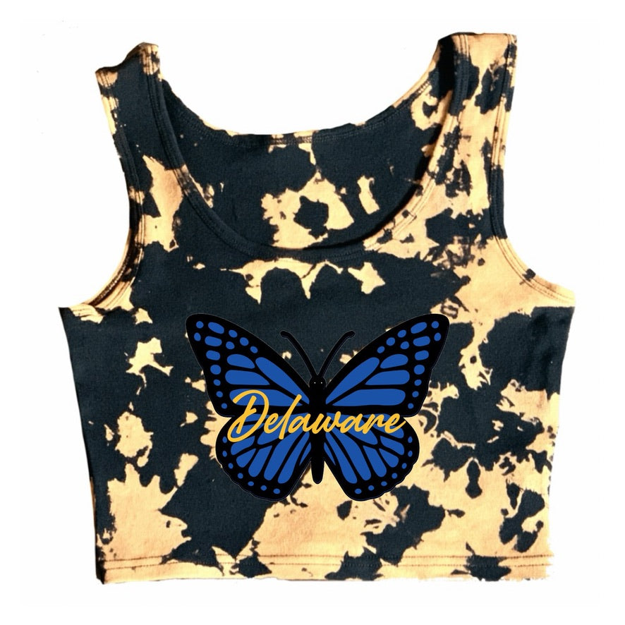 Butterfly Bleach Crop Tank