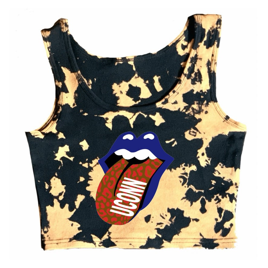 Cheetah Tongue Bleach Crop Tank