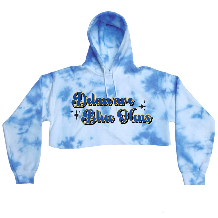 Retro Tie Dye Crop Hoodie