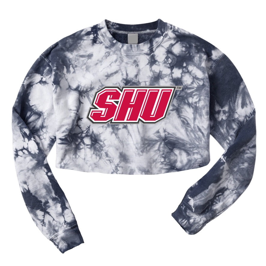 School Tie Dye Crop Crewneck