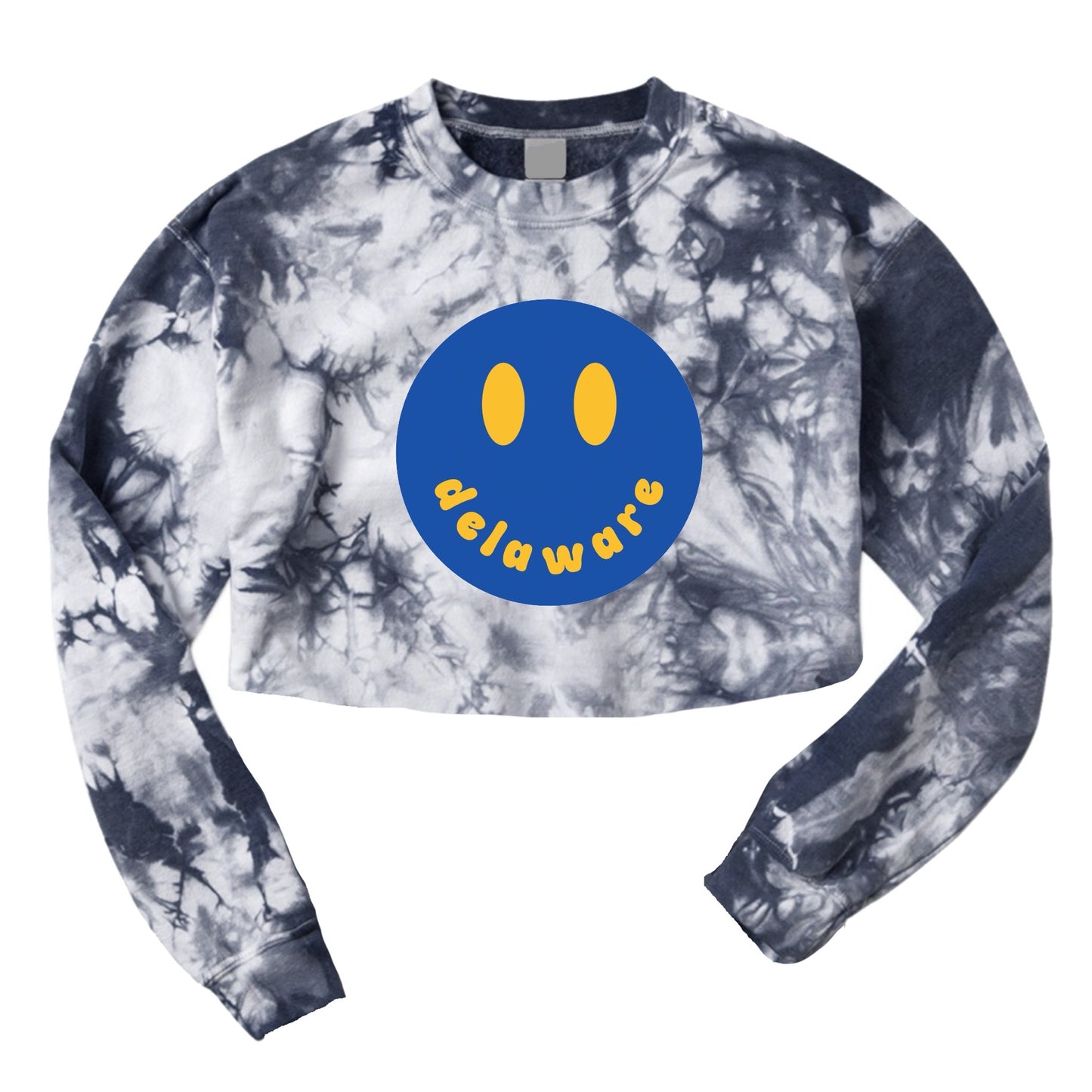 Happy Tie Dye Crop Crewneck