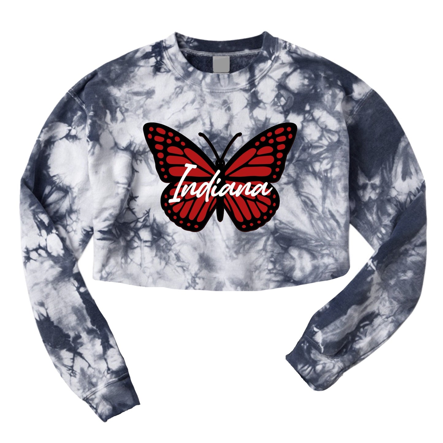 Butterfly Tie Dye Crop Crewneck