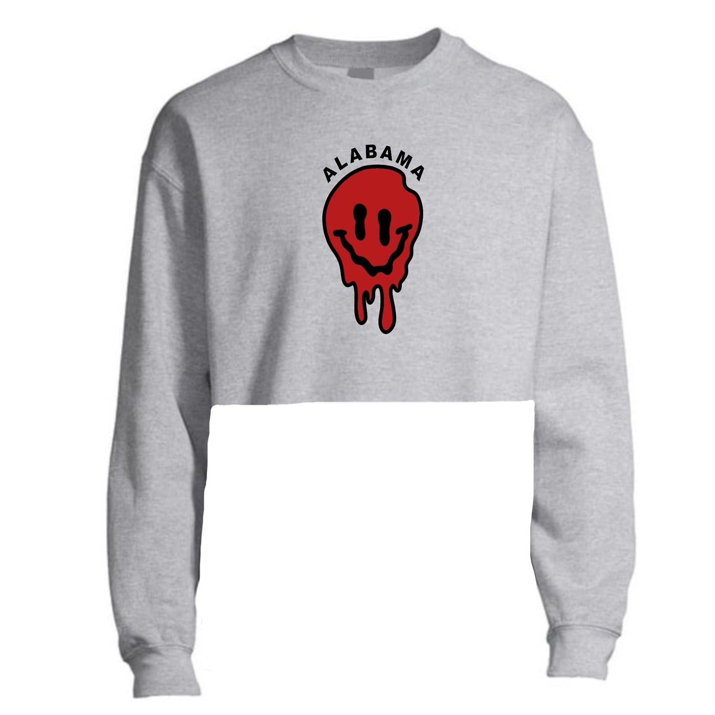 Drippy Smiley Crop Crewneck