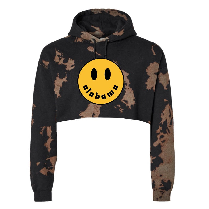 Smile Bleach Crop Hoodie