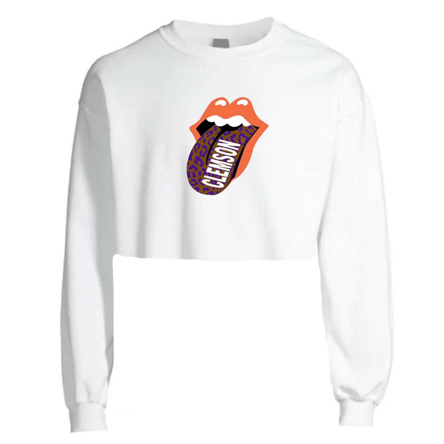 Cheetah Tongue Crop Crewneck