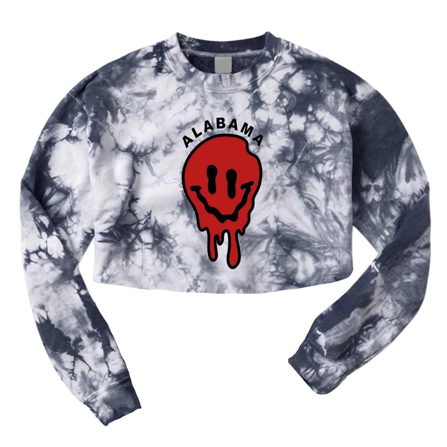 Drippy Smile Tie Dye Crop Crewneck