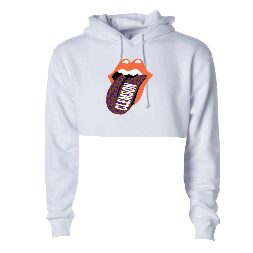 Cheetah Tongue Crop Hoodie