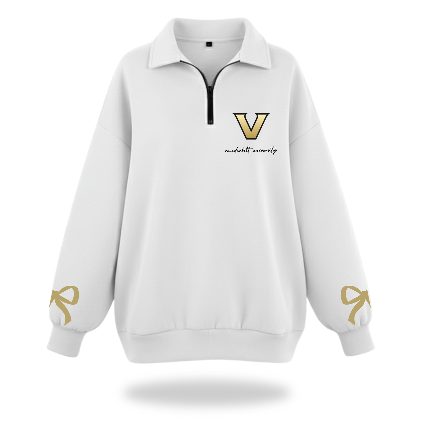 Bow Quarter Zip Sweatshirt