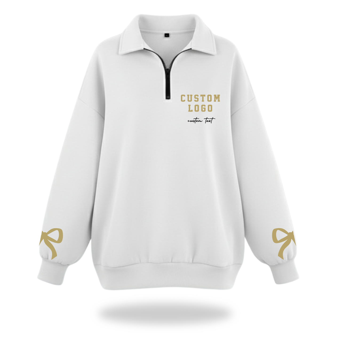 Bow Quarter Zip Sweatshirt