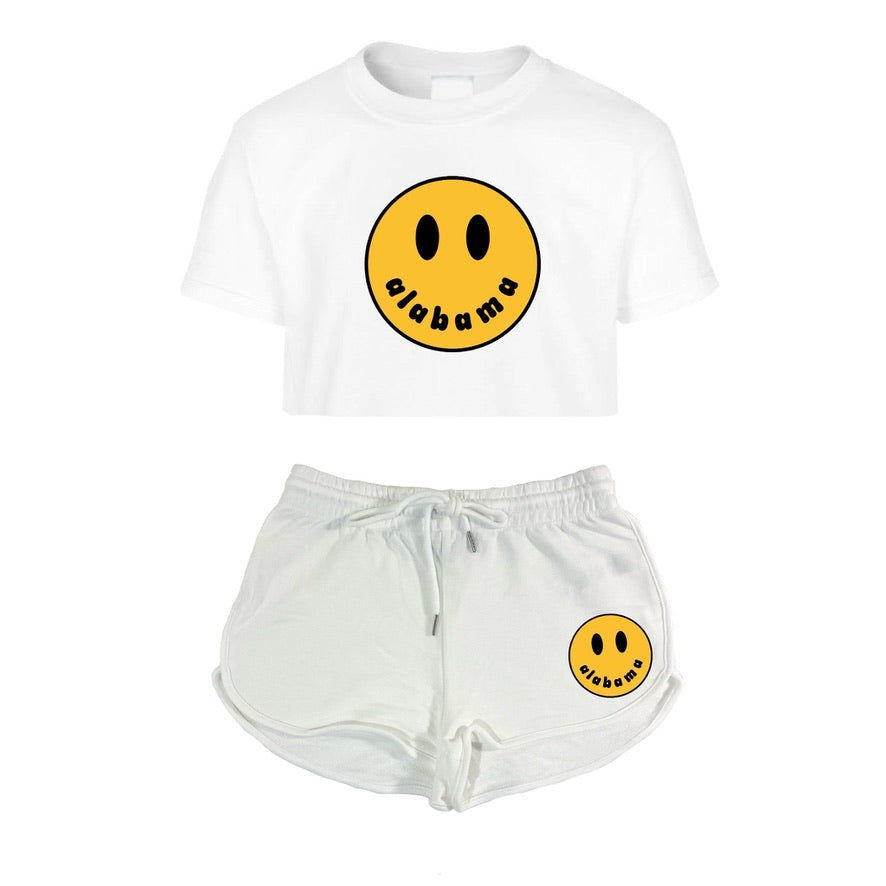 Smile Crop Tee & Shorts Set