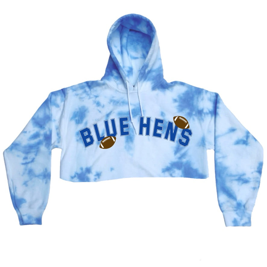 Football Tie Dye Crop Hoodie