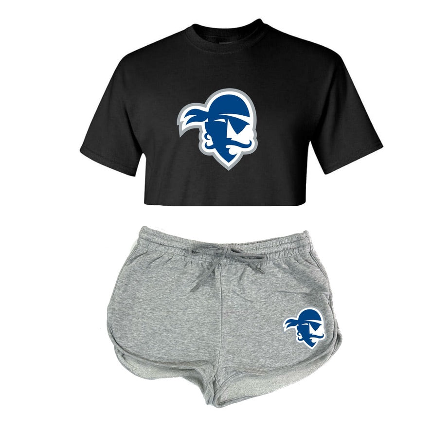 School Crop Tee & Shorts Set