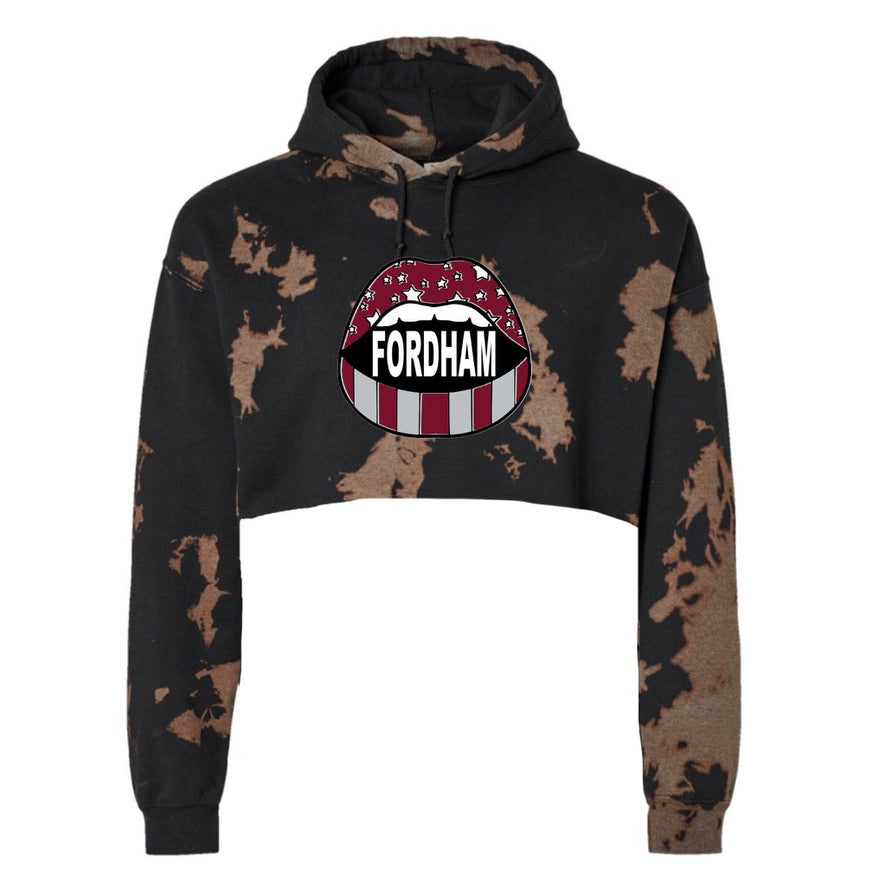 Open Mouth Bleach Crop Hoodie