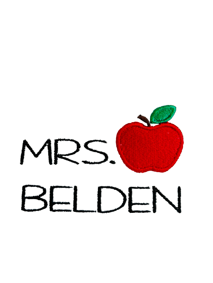 Teacher Crewneck-Embroidered Personalized Solid Apple