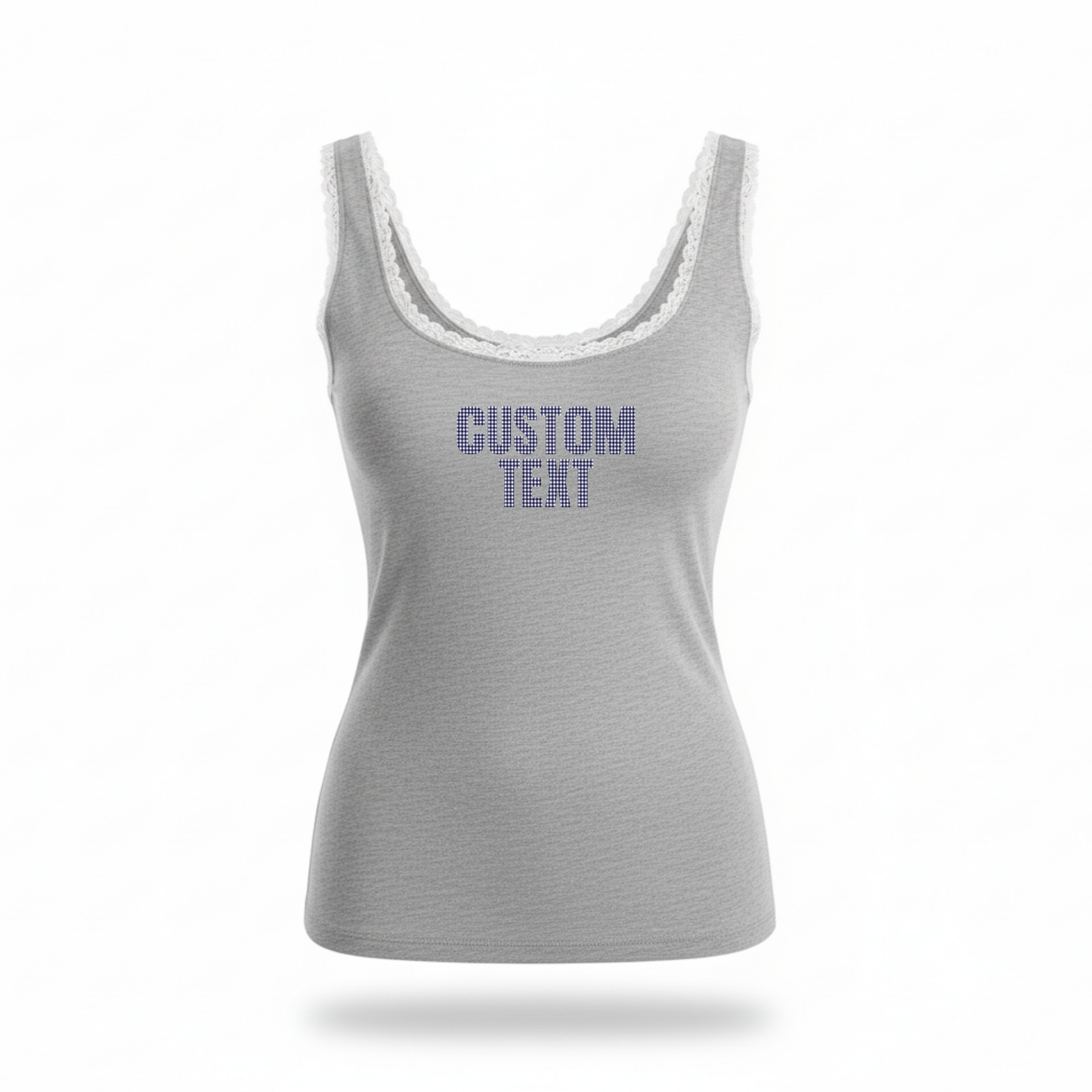 Gingham Lace Trim Tank