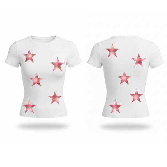 Gingham Stars Fitted Tee