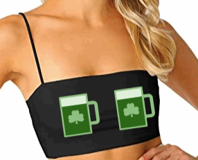 Beer Clover Spaghetti Strap Crop Top