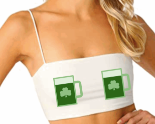 Beer Clover Spaghetti Strap Crop Top