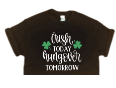Irish Today Hungover Tomorrow Crop Tee