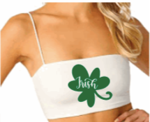 Irish Clover Spaghetti Strap Crop Top