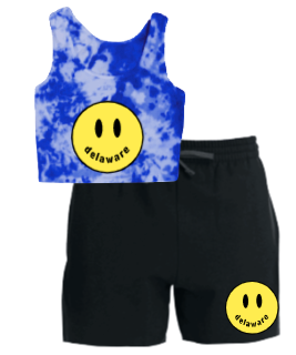 Smile Tie Dye Crop Tank/ Sweatshorts Set