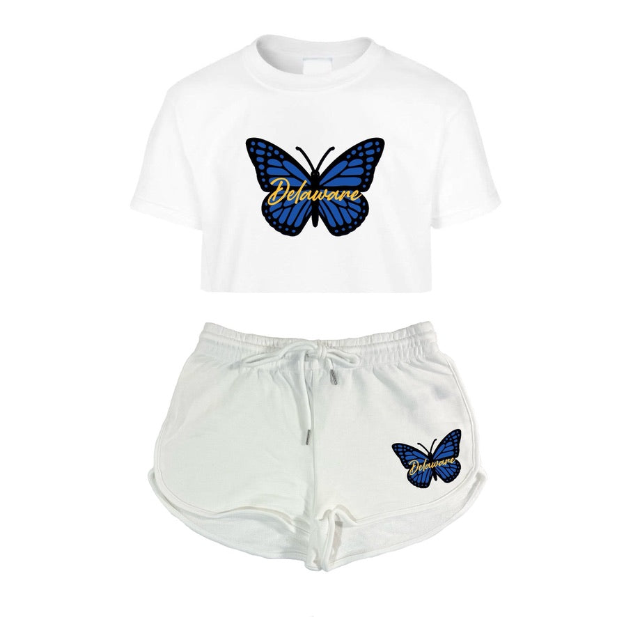 Butterfly Crop Tee & Shorts Set