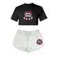 Open Mouth Crop Tee & Shorts Set