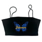 Butterfly Spaghetti Strap Crop Top
