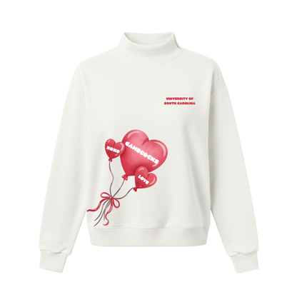 Valentines Balloons Mock Neck