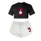 Bear Crop Tee & Shorts Set