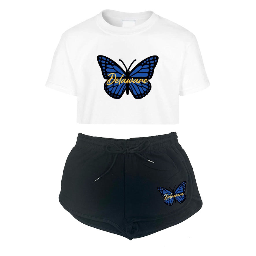 Butterfly Crop Tee & Shorts Set