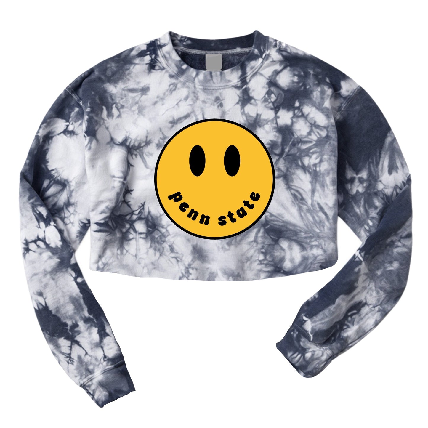 Smile Tie Dye Crop Crewneck