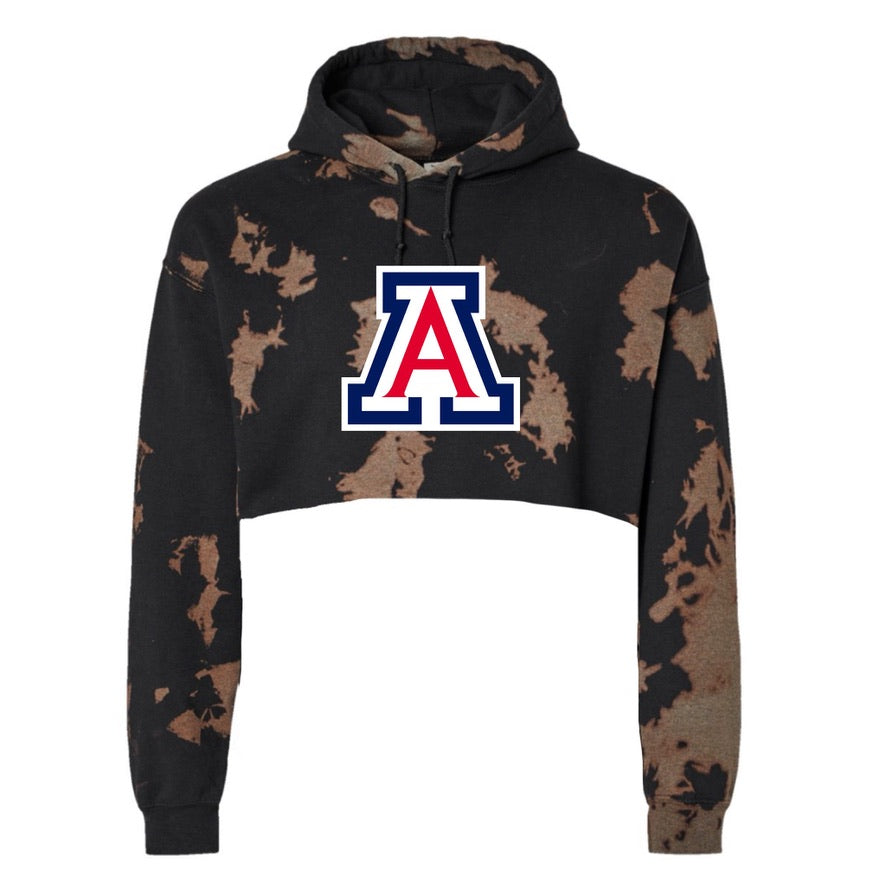 School Bleach Crop Hoodie