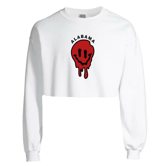 Drippy Smiley Crop Crewneck