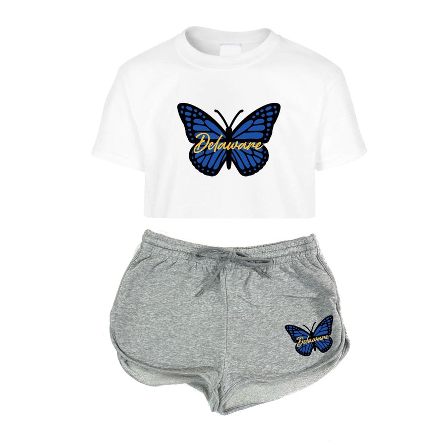 Butterfly Crop Tee & Shorts Set