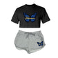 Butterfly Crop Tee & Shorts Set