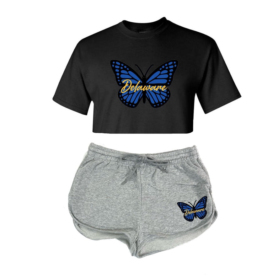 Butterfly Crop Tee & Shorts Set