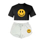Smile Crop Tee & Shorts Set