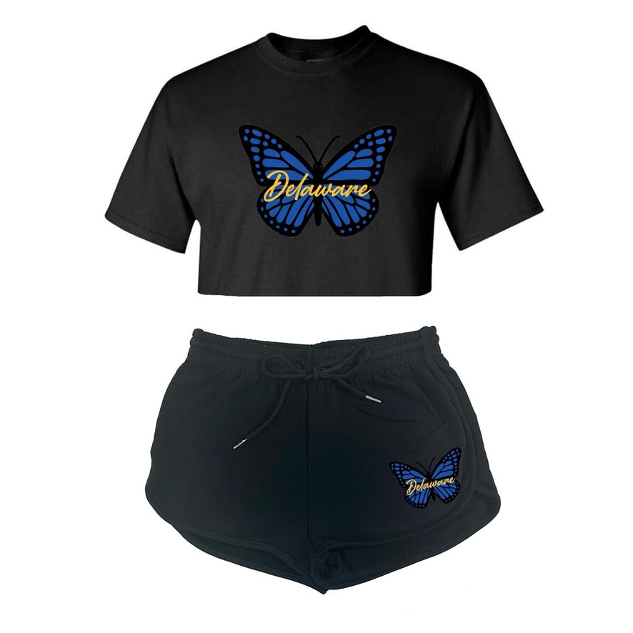 Butterfly Crop Tee & Shorts Set