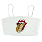 Cheetah Tongue Spaghetti Strap Crop Top